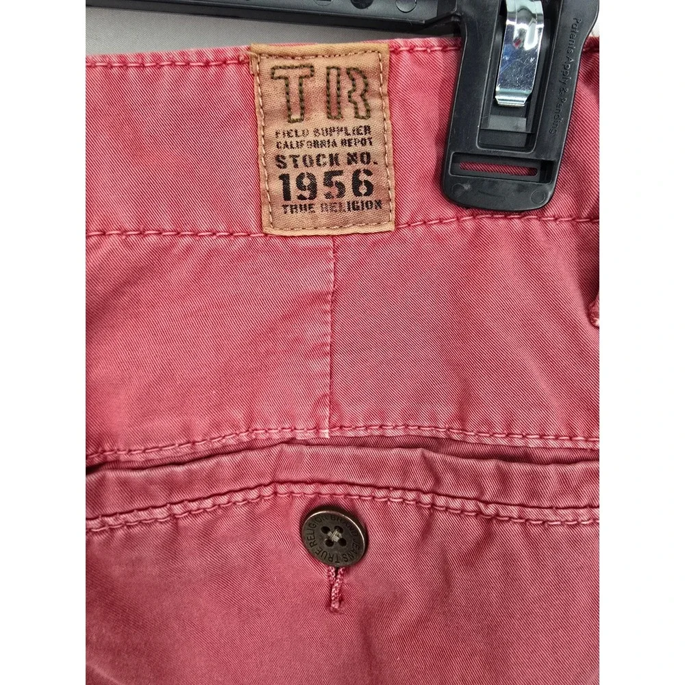 True Religion Mens Chino Pants 32 Faded Red Salmon Pink FieldSupplier Stock 1956